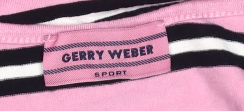 Gerry Weber Women's Pink Striped T-Shirt Size 8