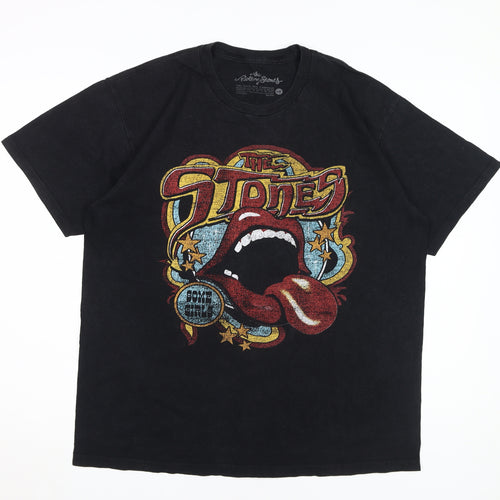 The Rolling Stones Men's Black L Music Graphic Tee
