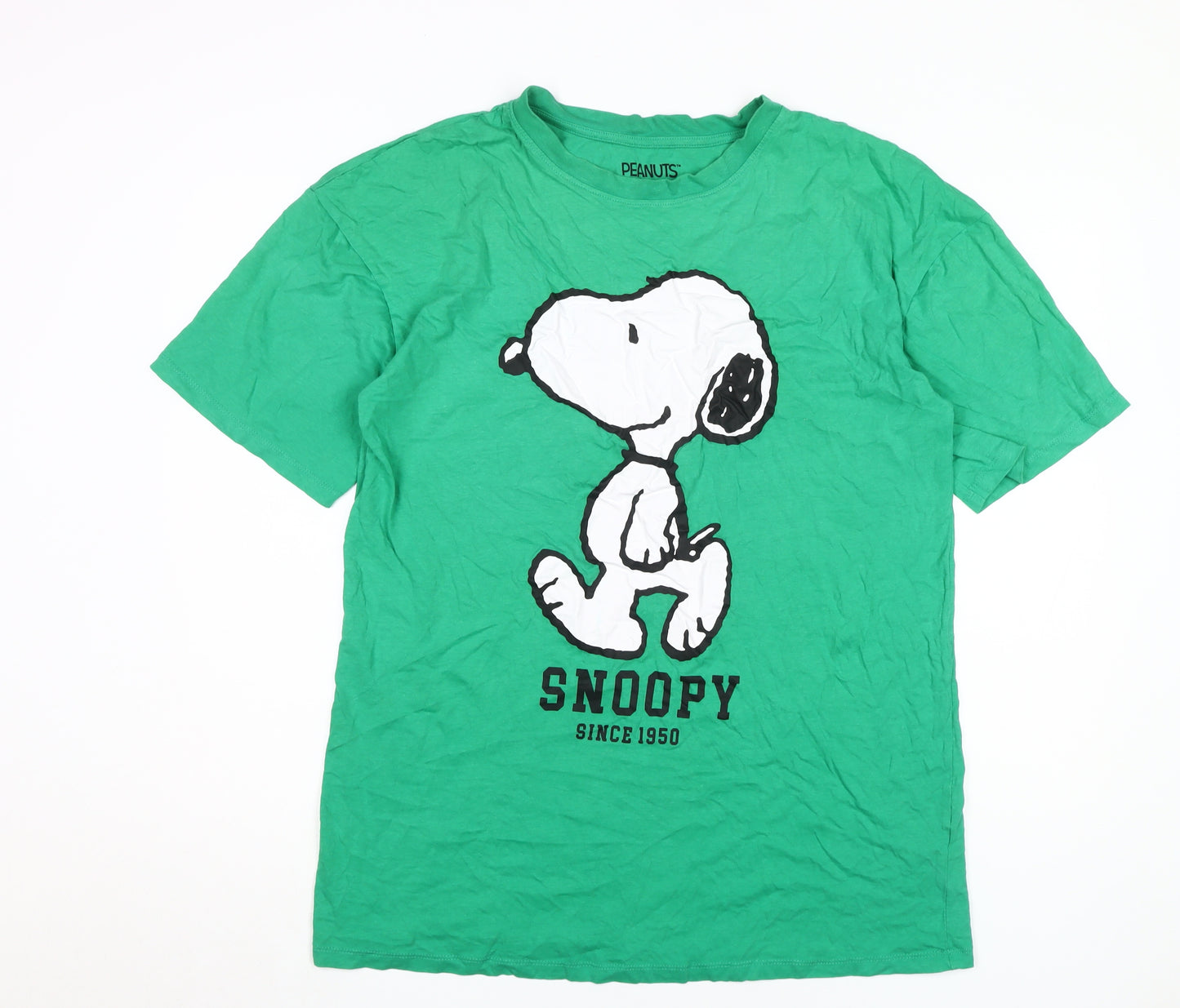 Peanuts Unisex Green T-Shirt with Snoopy, S