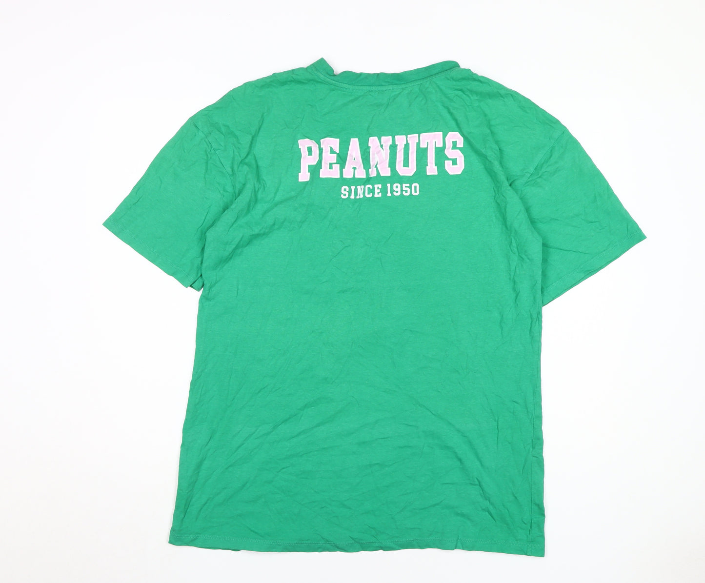 Peanuts Unisex Green T-Shirt with Snoopy, S