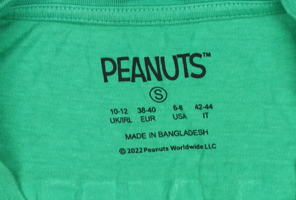 Peanuts Unisex Green T-Shirt with Snoopy, S