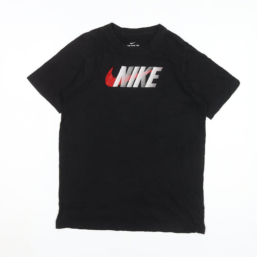Nike Kids Black Logo T-Shirt XL Cotton Graphic Print