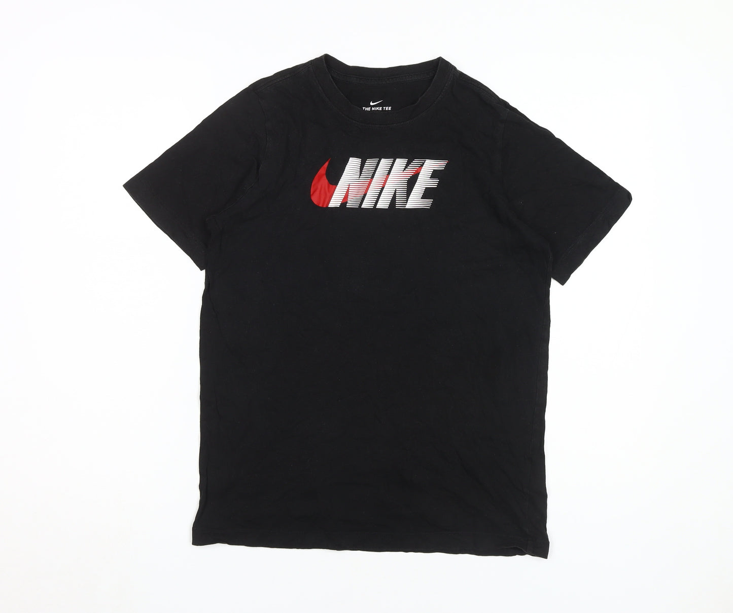 Nike Kids Black Logo T-Shirt XL Cotton Graphic Print