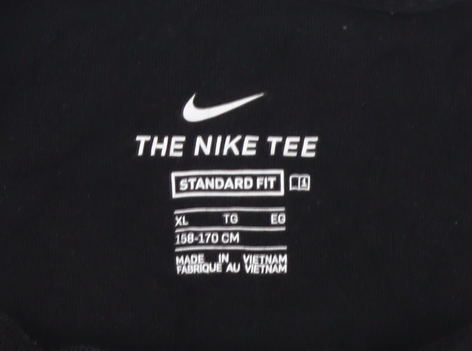 Nike Kids Black Logo T-Shirt XL Cotton Graphic Print