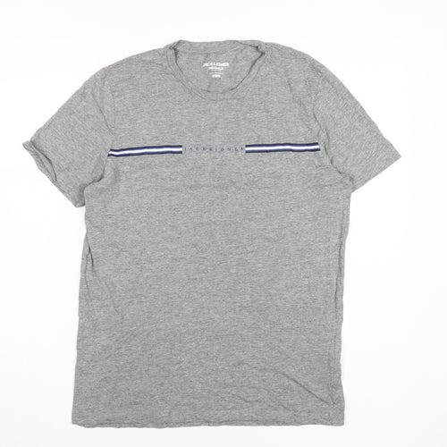 Jack & Jones Men's Grey Regular Fit T-Shirt L
