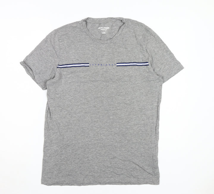 Jack & Jones Men's Grey Regular Fit T-Shirt L