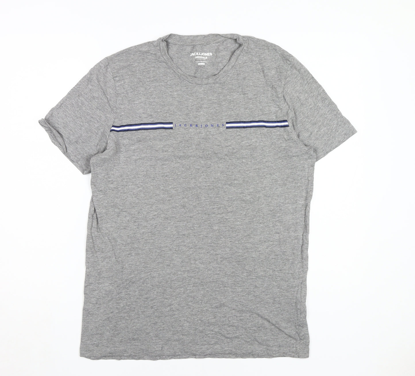 Jack & Jones Men's Grey Regular Fit T-Shirt L