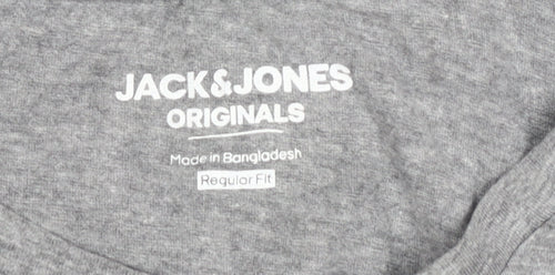 Jack & Jones Men's Grey Regular Fit T-Shirt L