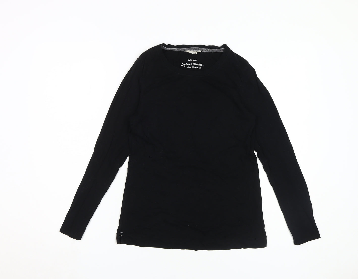 White Stuff Women's Black Long Sleeve Top Size 10