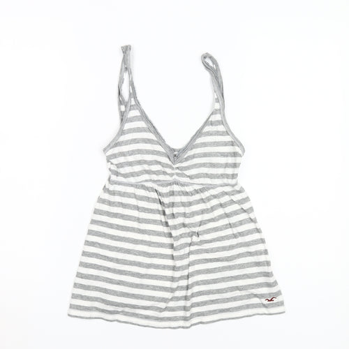 Hollister Women's Grey Striped Camisole Tank Top - S