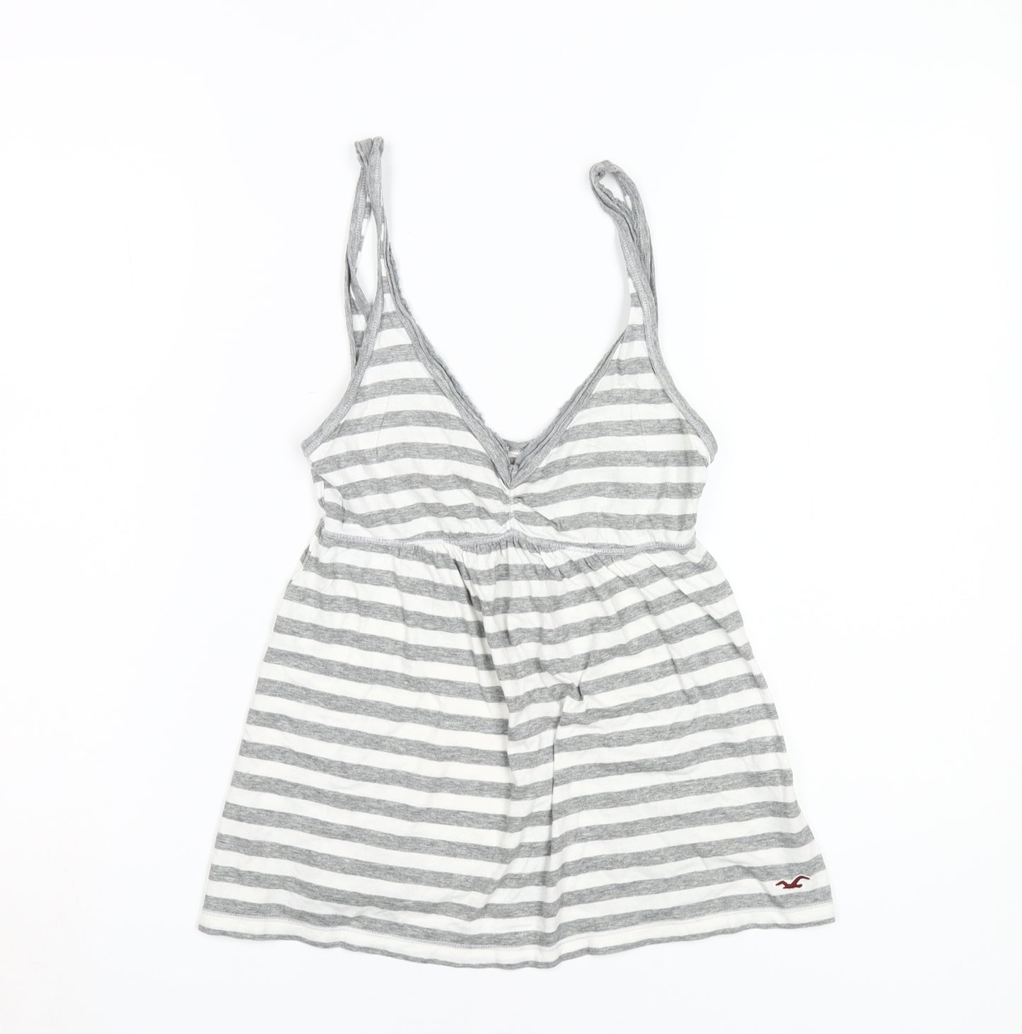 Hollister Women's Grey Striped Camisole Tank Top - S