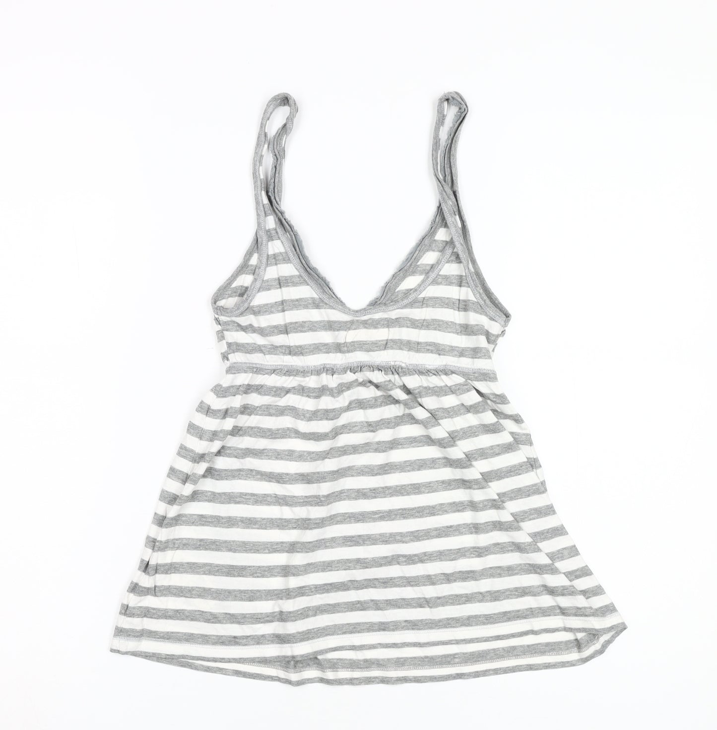 Hollister Women's Grey Striped Camisole Tank Top - S