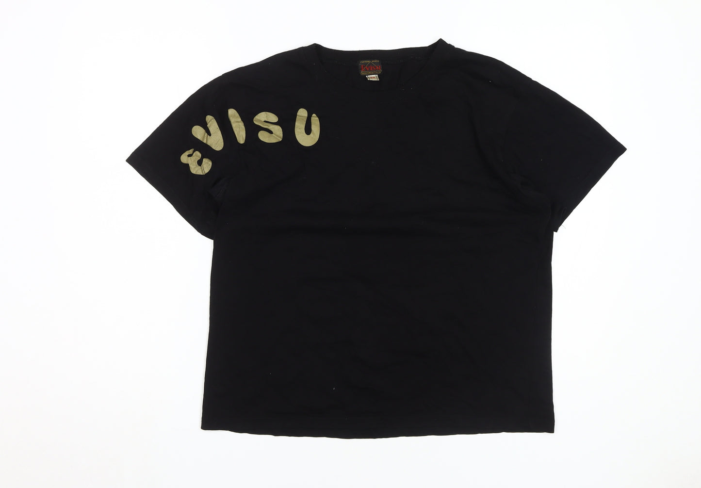 Evisu Men's Black M Graphic T-Shirt - Embroidered Art Design