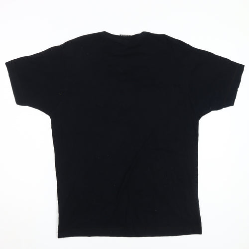 Dephect Men's Black Graphic T-Shirt L Short Sleeve