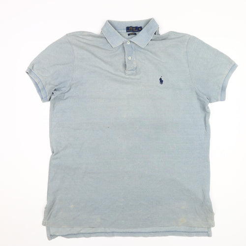 Ralph Lauren Men's Blue Polo Shirt, XL, Short Sleeve