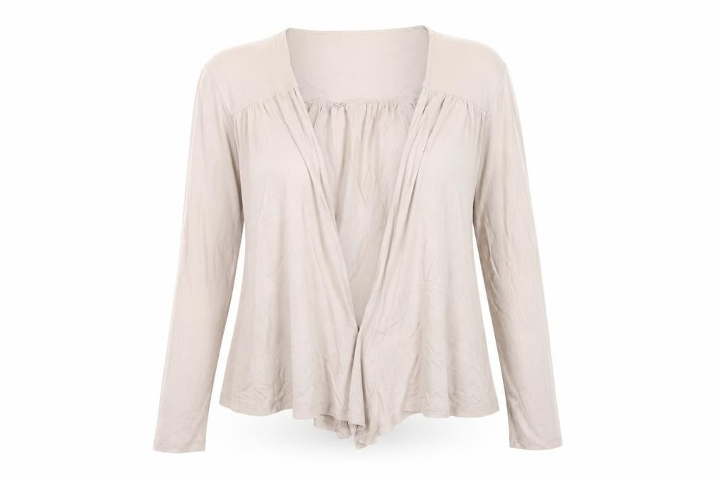 Front view of H&M Women's Beige Cardigan, size 12