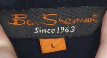 Ben Sherman Men's Blue Graphic Print T-Shirt L