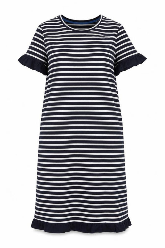Front view of Boden Women Stripe T-Shirt Dress, size 12, Multicoloured