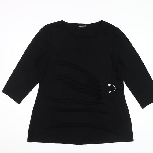 Nina Leonard Women's Black 3/4 Sleeve Tunic XL