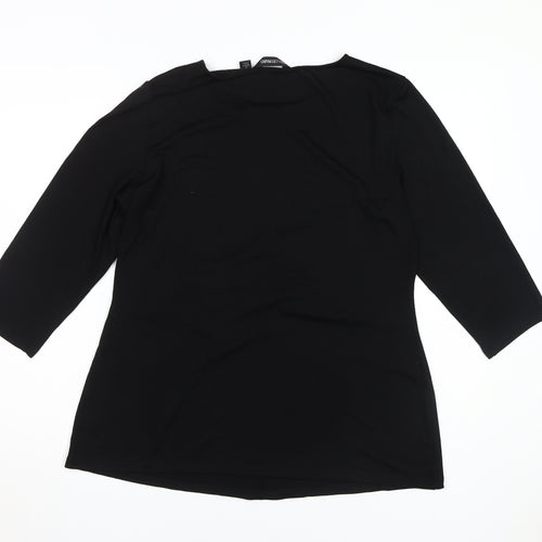 Nina Leonard Women's Black 3/4 Sleeve Tunic XL