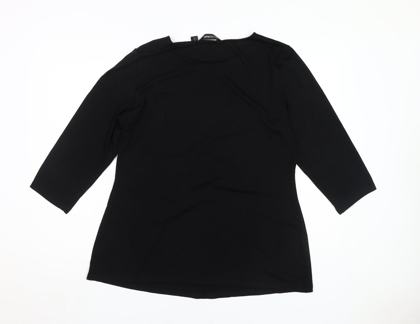 Nina Leonard Women's Black 3/4 Sleeve Tunic XL