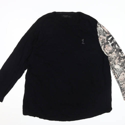 Religion Men's Black Floral 2XL T-Shirt