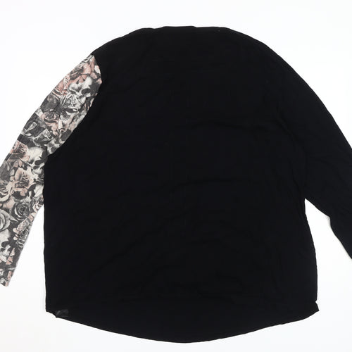 Religion Men's Black Floral 2XL T-Shirt