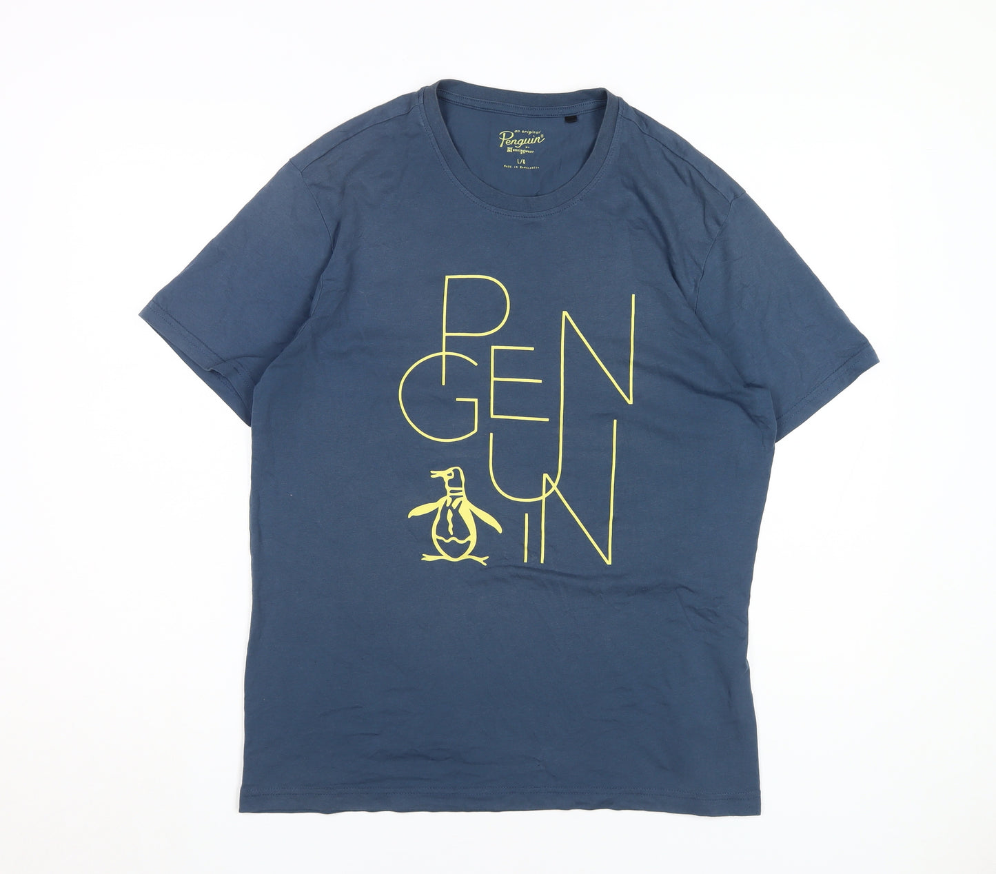 Original Penguin Men's Blue Graphic T-Shirt L