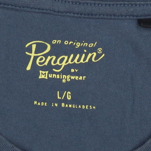 Original Penguin Men's Blue Graphic T-Shirt L
