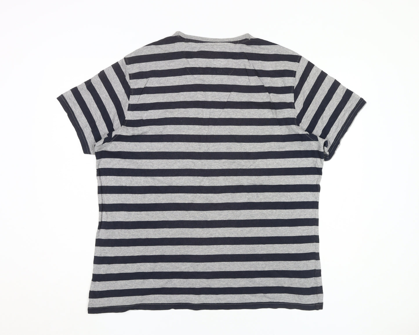 Jasper Conran Men's Grey Striped Short Sleeve T-Shirt, L