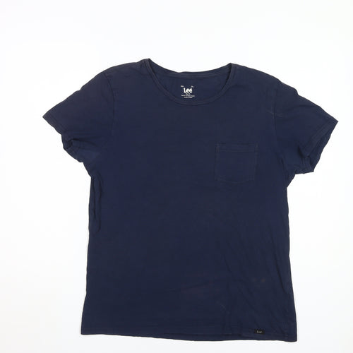 Lee Men’s Blue Slim Fit Cotton T-Shirt, L