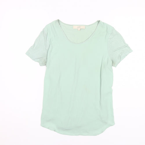 Loft Women's Green T-Shirt, Medium, Scoop Neck