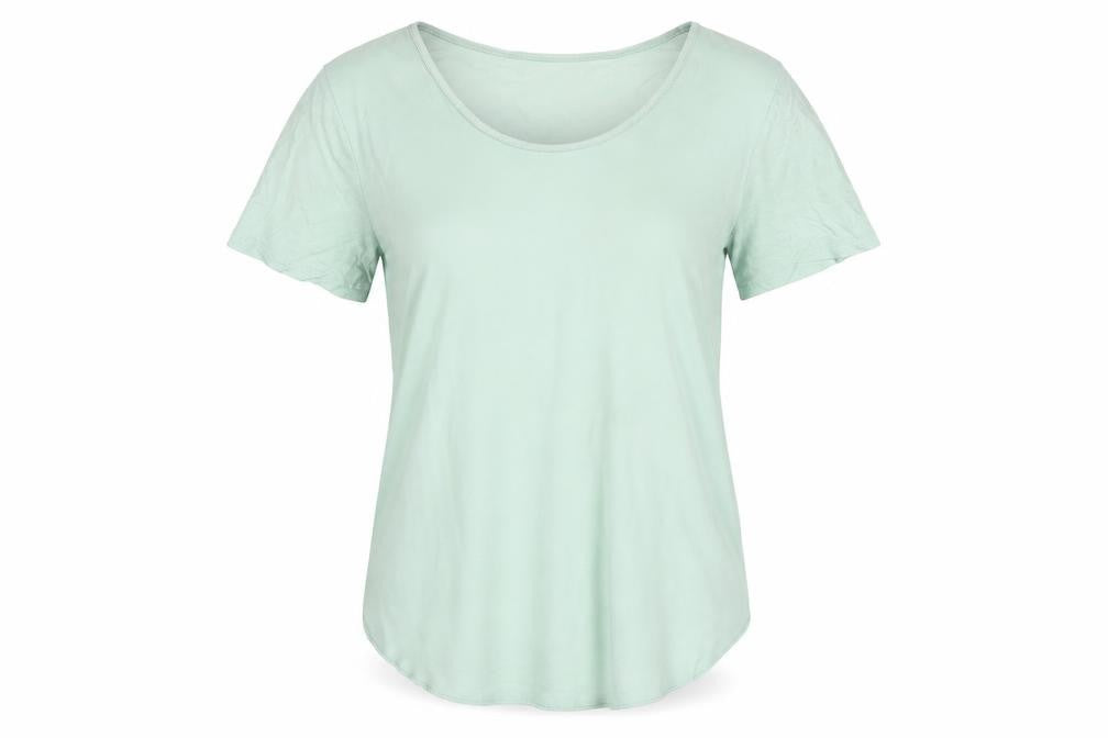 Front view of LOFT Women's Green T-Shirt, Medium, Scoop Neck