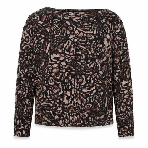Dorothy Perkins Women's Black Animal Print Top Size 10