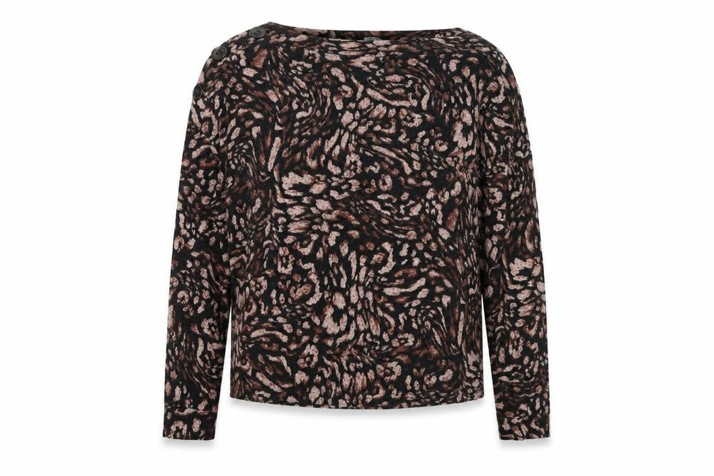 Dorothy Perkins Women's Black Animal Print Top Size 10