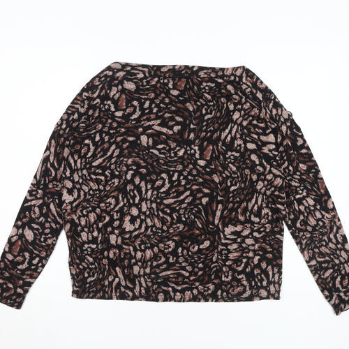 Dorothy Perkins Women's Black Animal Print Top Size 10
