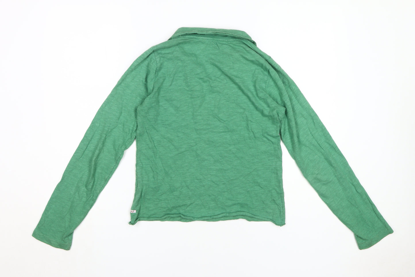 White Stuff Women's Green Polo Size 8 Cotton Collared Top