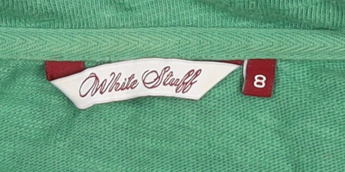White Stuff Women's Green Polo Size 8 Cotton Collared Top