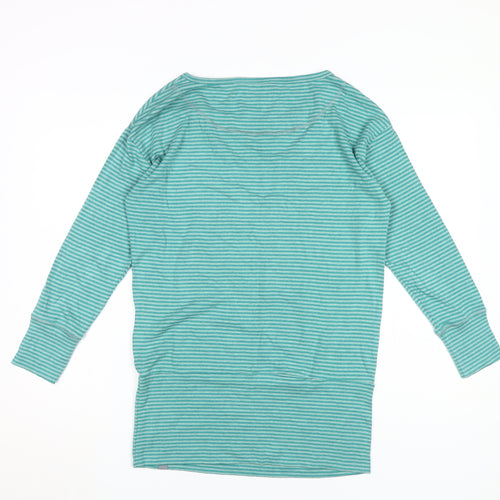 BAM Women's Green Striped Basic T-Shirt Size 10