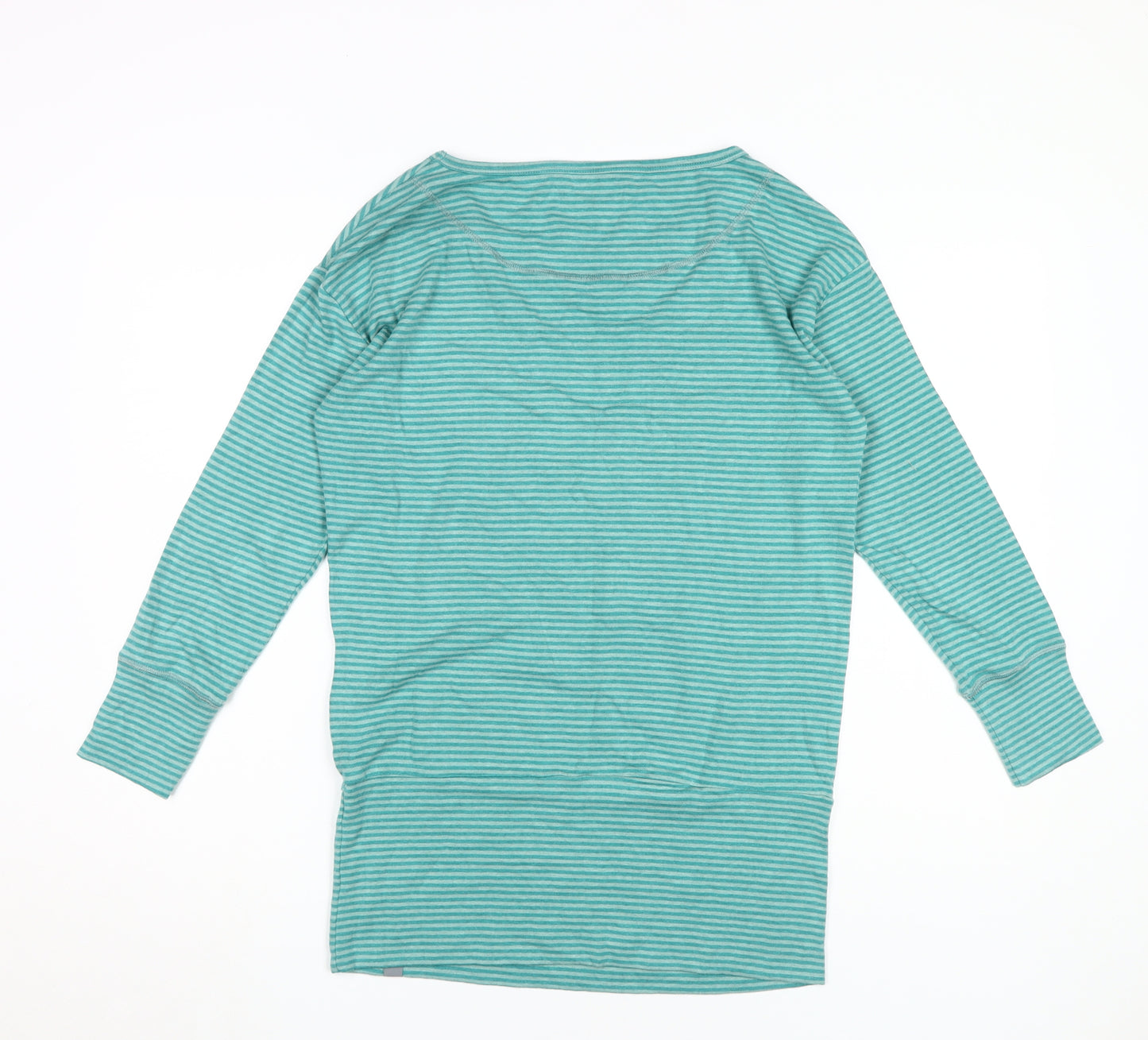 BAM Women's Green Striped Basic T-Shirt Size 10