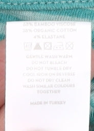 BAM Women's Green Striped Basic T-Shirt Size 10