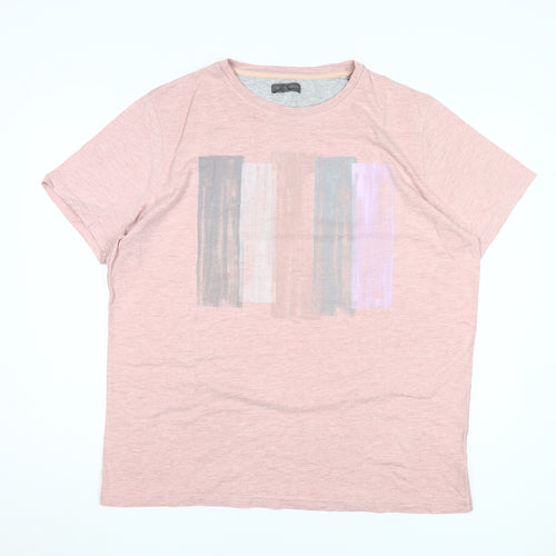 RJR John Rocha Men’s Pink Graphic Cotton T-Shirt 2XL