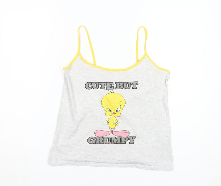 Looney Tunes Women's Grey Cami L Tweety Cartoon Print
