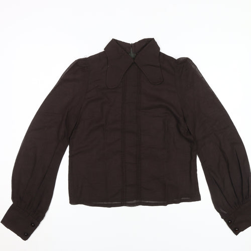 Women's Brown Collared Blouse Size 14