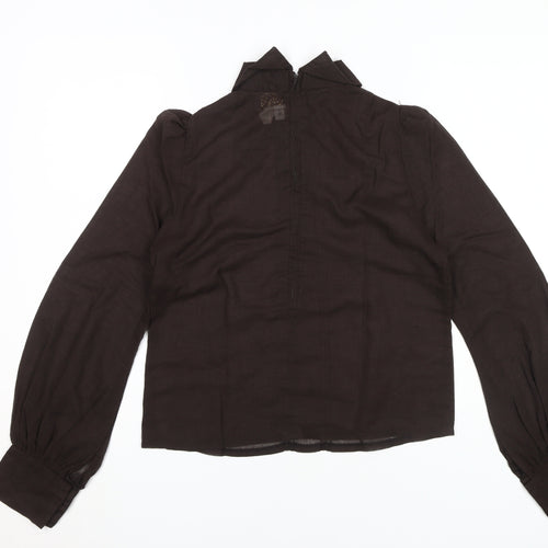 Women's Brown Collared Blouse Size 14