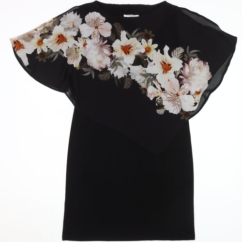 Wallis Women's Black Floral Dress Size 12