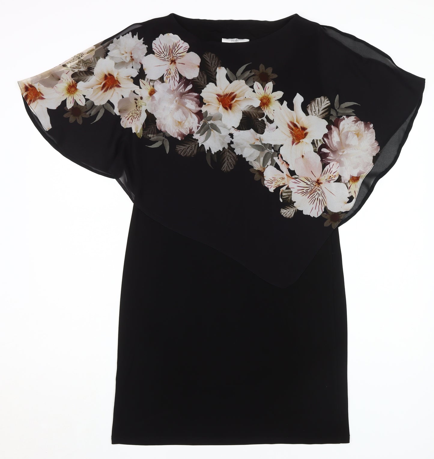 Wallis Women's Black Floral Dress Size 12