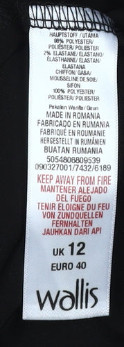 Wallis Women's Black Floral Dress Size 12