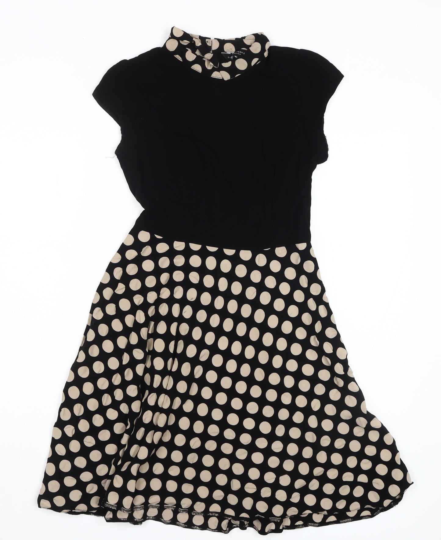 Dorothy Perkins Women's Black Polka Dot Dress Size 10