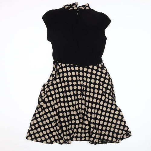 Dorothy Perkins Women's Black Polka Dot Dress Size 10
